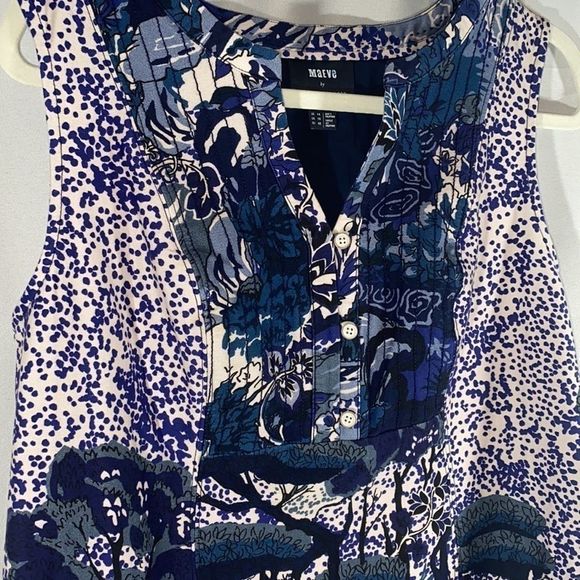 EUC Anthropologie Maeve Blue Floral Sleeveless Knee Length Shift Size 10 - Picture 9 of 16